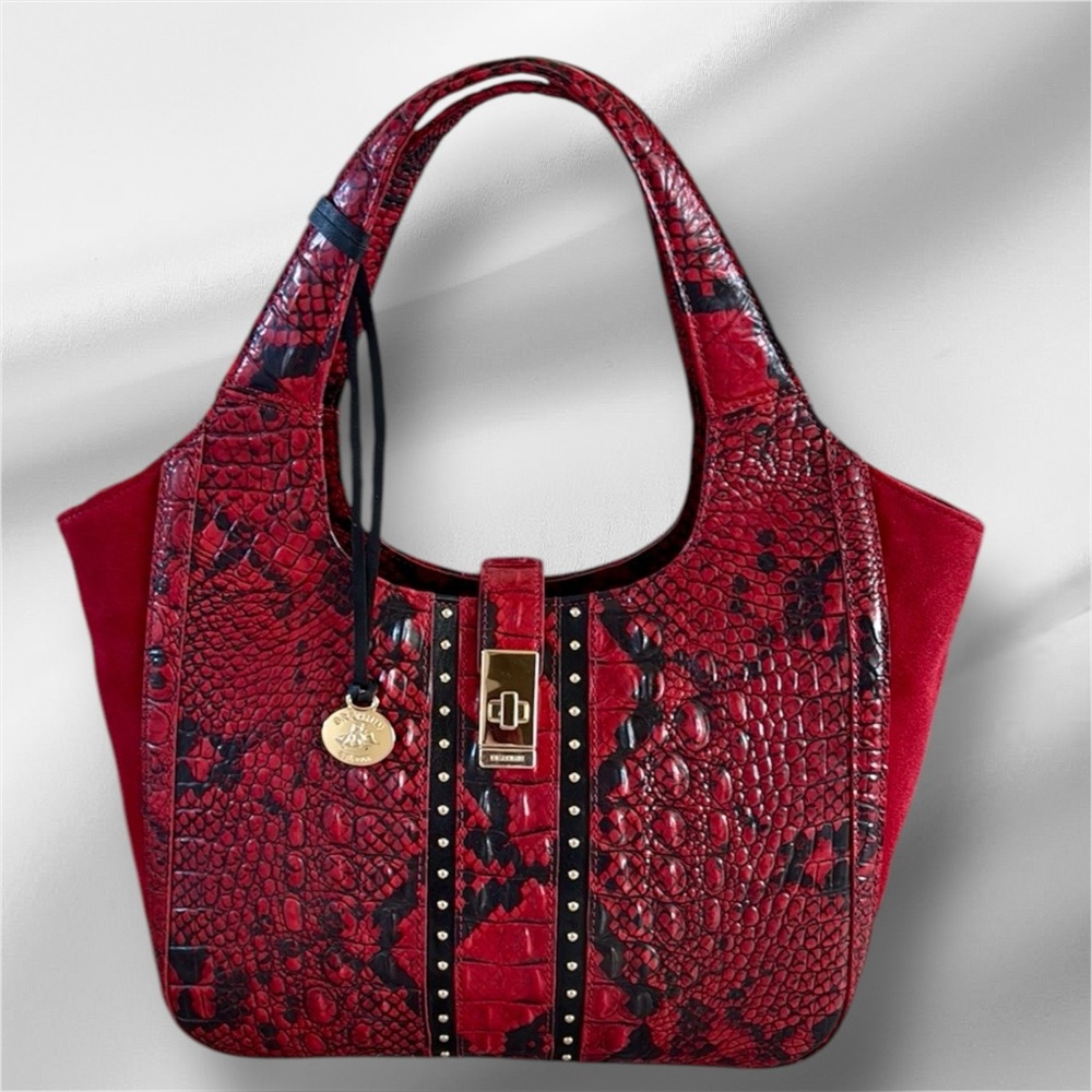 Brahmin Small Carla Lipstick Avedon Leather Shoulder Bag-Hobo-rare find